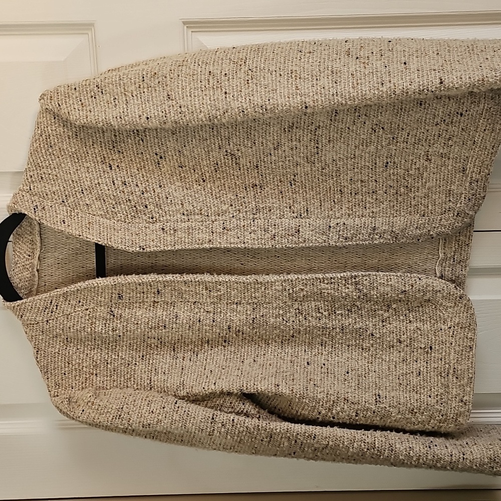 Classic Women's Cream fitted Tweed Jacket, Sz MED